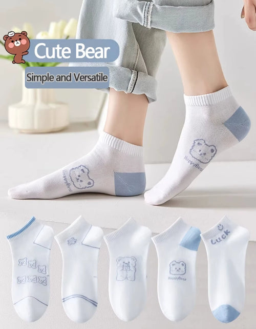 Load image into Gallery viewer, 5 Pairs Womens Socks Lovely Cow Pattern Short Socks Creative Printing Socks Ankle Sock
