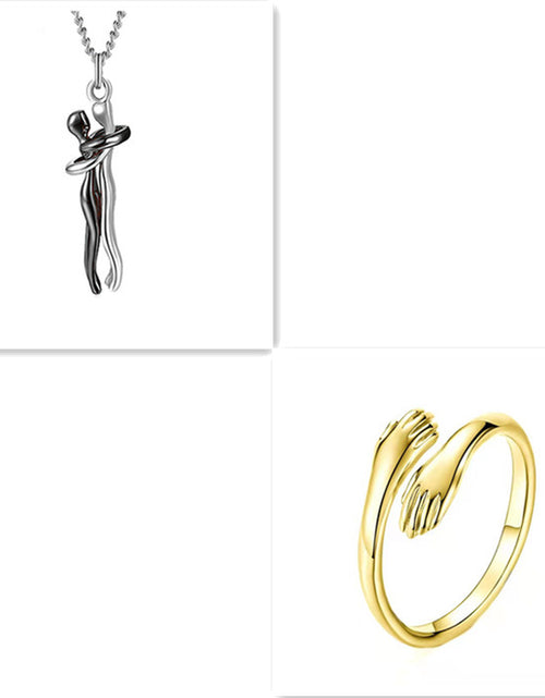 Load image into Gallery viewer, Love Hug Necklace Unisex Men Women Couple Jewelry Simple Temperament Clavicle Chain Valentines Day Lover Gift
