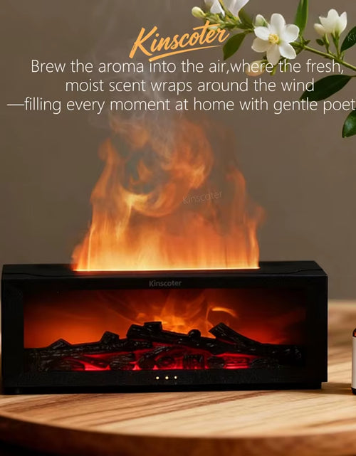 Load image into Gallery viewer, Creative Fireplace Aroma Diffuser Simulated Flame Humidifier Essential Oil Desktop Air Humidifier Mist Home Office Holiday Gift
