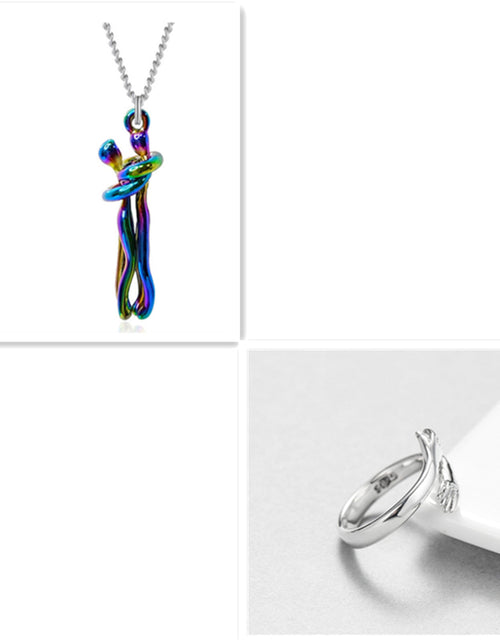 Load image into Gallery viewer, Love Hug Necklace Unisex Men Women Couple Jewelry Simple Temperament Clavicle Chain Valentines Day Lover Gift
