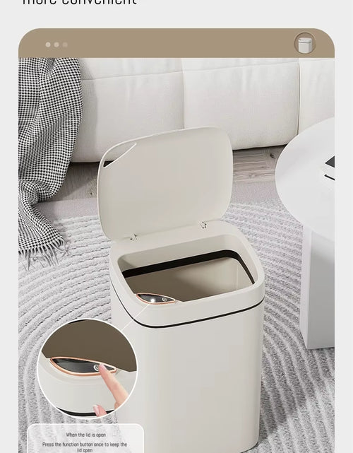 Load image into Gallery viewer, 16L Smart Bathroom Trash Can White Non-Contact Narrow Smart Sensor Trash Can Smart Home Automatic Bagging Electronic Trash Can
