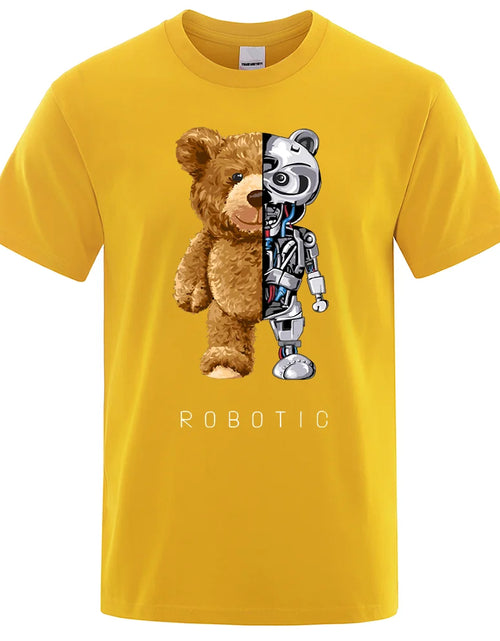 Load image into Gallery viewer, Funny Ted Bear Robot Tshirt Robotic Bear Men Short Sleeve Fashion Casual Clothing Summer Cotton Tees Oversized Street T-Shirts
