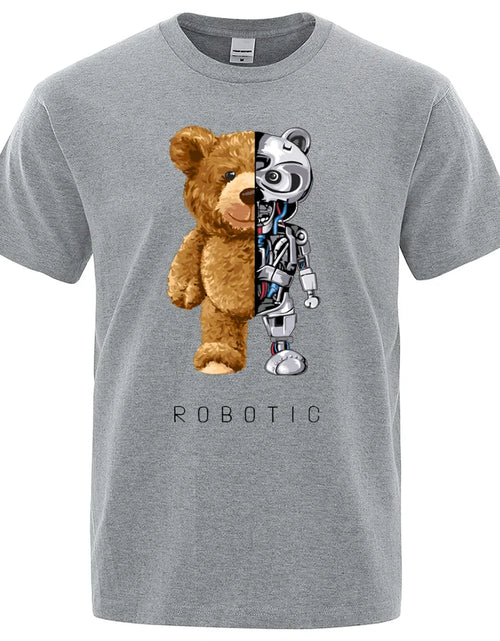 Load image into Gallery viewer, Funny Ted Bear Robot Tshirt Robotic Bear Men Short Sleeve Fashion Casual Clothing Summer Cotton Tees Oversized Street T-Shirts
