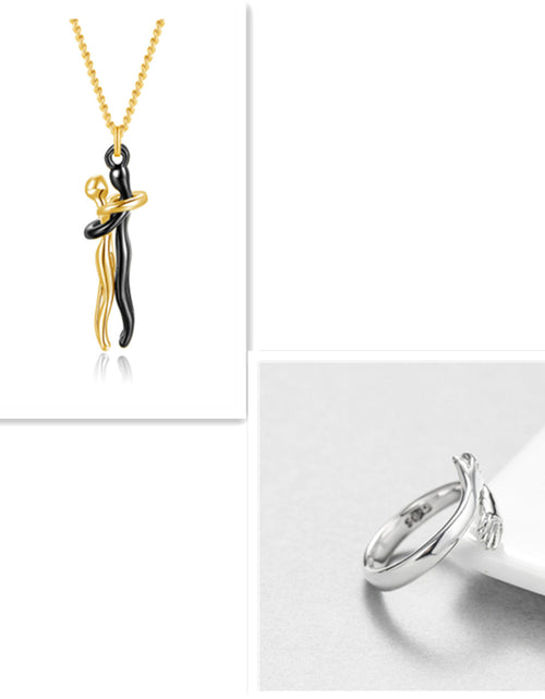 Load image into Gallery viewer, Love Hug Necklace Unisex Men Women Couple Jewelry Simple Temperament Clavicle Chain Valentines Day Lover Gift
