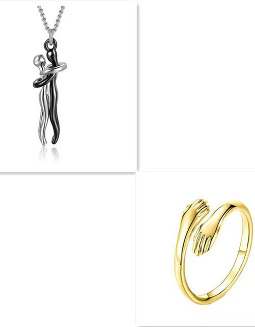 Load image into Gallery viewer, Love Hug Necklace Unisex Men Women Couple Jewelry Simple Temperament Clavicle Chain Valentines Day Lover Gift
