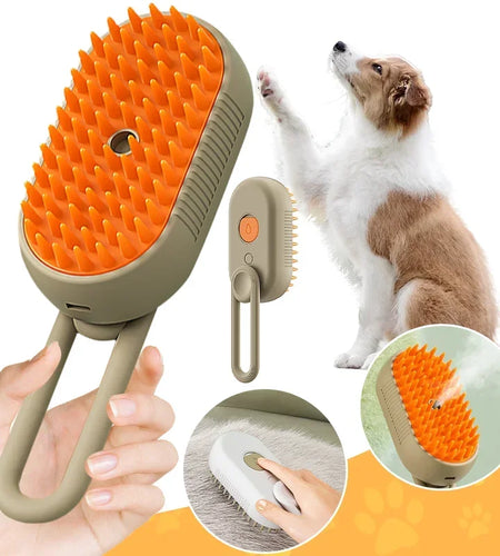 3In1 Cat Steam Brush Steamy Dog Brush Electric Anti-Splashing Brush with Steam Spray Massage Pet Grooming Comb Hair Removal Comb