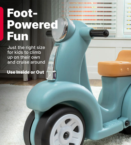 Ride along Aqua Scooter Plastic Toddler Foot-To-Floor Riding Toy for Ages 18M-4Y