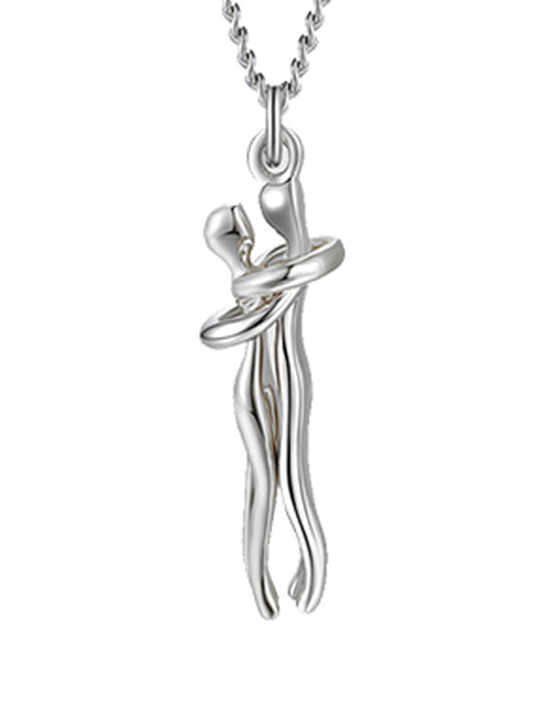 Load image into Gallery viewer, Love Hug Necklace Unisex Men Women Couple Jewelry Simple Temperament Clavicle Chain Valentines Day Lover Gift
