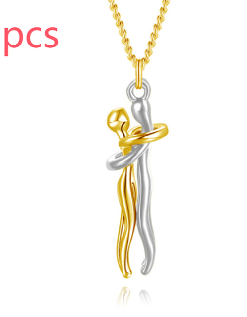 Load image into Gallery viewer, Love Hug Necklace Unisex Men Women Couple Jewelry Simple Temperament Clavicle Chain Valentines Day Lover Gift
