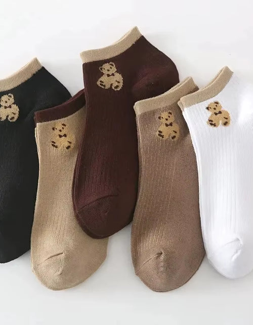 Load image into Gallery viewer, 5 Pairs Womens Socks Lovely Cow Pattern Short Socks Creative Printing Socks Ankle Sock
