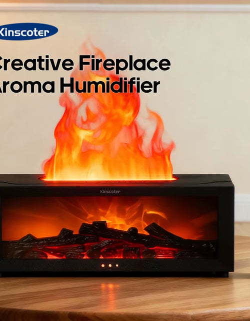 Load image into Gallery viewer, Creative Fireplace Aroma Diffuser Simulated Flame Humidifier Essential Oil Desktop Air Humidifier Mist Home Office Holiday Gift
