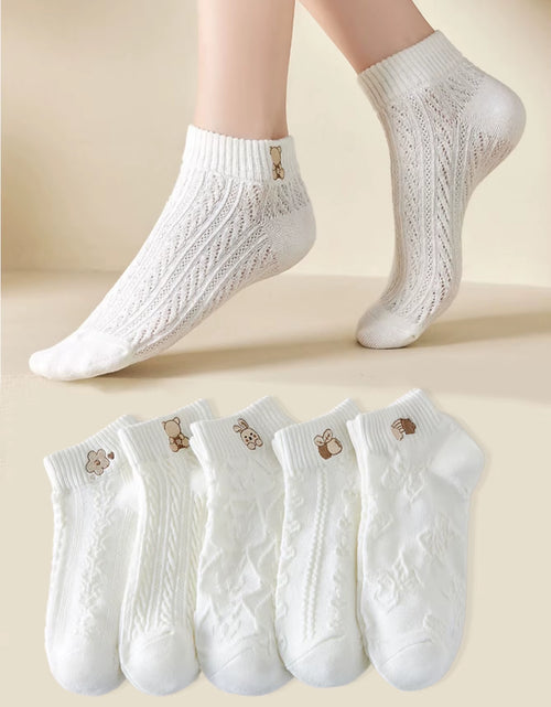 Load image into Gallery viewer, 5 Pairs Womens Socks Lovely Cow Pattern Short Socks Creative Printing Socks Ankle Sock
