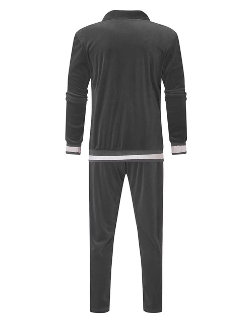 Load image into Gallery viewer, Velour Tracksuit Mens,2023 Men'S Velour Tracksuit 2 Pieces Winter Warm Full Zip up Jacket Sweatpants Fitness Sportswear Sweatsuit Jogger Sets
