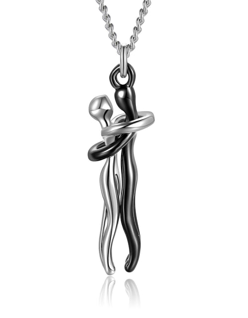 Load image into Gallery viewer, Love Hug Necklace Unisex Men Women Couple Jewelry Simple Temperament Clavicle Chain Valentines Day Lover Gift
