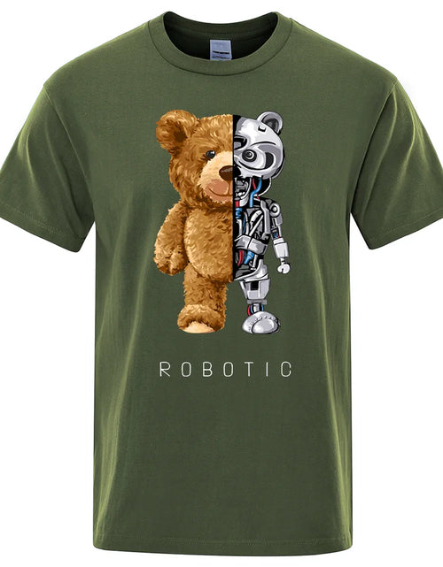 Load image into Gallery viewer, Funny Ted Bear Robot Tshirt Robotic Bear Men Short Sleeve Fashion Casual Clothing Summer Cotton Tees Oversized Street T-Shirts
