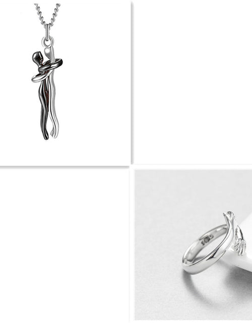 Load image into Gallery viewer, Love Hug Necklace Unisex Men Women Couple Jewelry Simple Temperament Clavicle Chain Valentines Day Lover Gift
