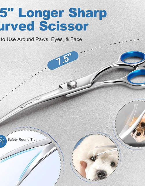 Load image into Gallery viewer, Professional 6 in 1 Dog Grooming Scissors 4CR Stainless Steel with Safety round Tip, Heavy Duty Titanium Coated Pet Grooming Scissor for Dogs, Cats and Other Animals
