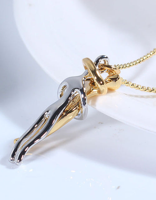 Load image into Gallery viewer, Love Hug Necklace Unisex Men Women Couple Jewelry Simple Temperament Clavicle Chain Valentines Day Lover Gift
