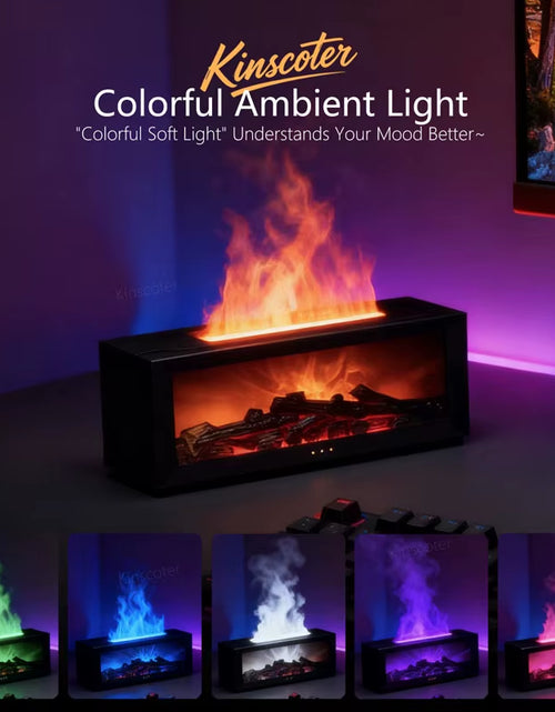 Load image into Gallery viewer, Creative Fireplace Aroma Diffuser Simulated Flame Humidifier Essential Oil Desktop Air Humidifier Mist Home Office Holiday Gift
