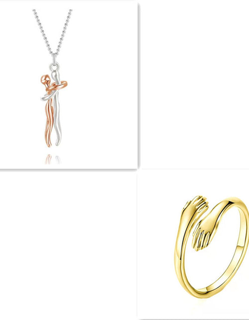 Load image into Gallery viewer, Love Hug Necklace Unisex Men Women Couple Jewelry Simple Temperament Clavicle Chain Valentines Day Lover Gift
