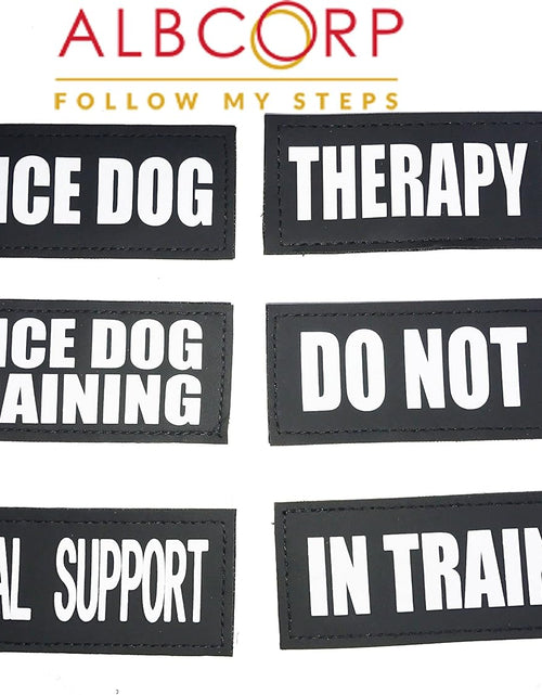 Load image into Gallery viewer, Reflective Service Dog Patches with Hook Backing for Service Animal Vests /Harnesses Small (4.6 X 1) Inch
