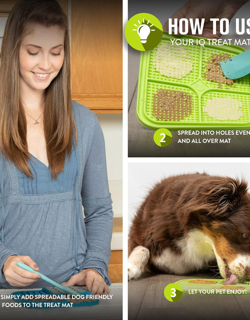 Load image into Gallery viewer, IQ Treat Lick Mat for Dogs, Dog Slow Feeder &amp; Cat Lick Mats | Great Alternative to Slow Feeder Dog Bowls &amp; Cat Slow Feeders | Perfect Dog Licking Mat, Cat Puzzle Feeder &amp; Dog Enrichment Toys
