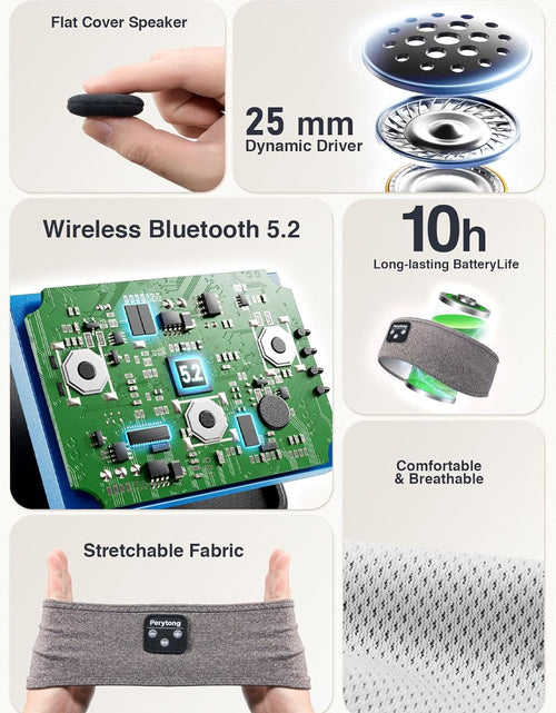 Load image into Gallery viewer, Sleep Headphones Bluetooth Headband, Soft Sleeping Wireless Music Sport Headbands,Long Time Play Sleeping Headsets with Built in Speakers Perfect for Sleep,Workout,Running,Yoga,Travel
