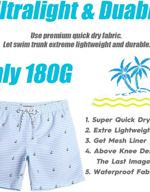 Load image into Gallery viewer, Mens Slim Fit Quick Dry Swim Shorts Swim Trunks Mens Bathing Suits with Mesh Lining
