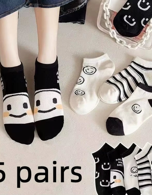 Load image into Gallery viewer, 5 Pairs Womens Socks Lovely Cow Pattern Short Socks Creative Printing Socks Ankle Sock
