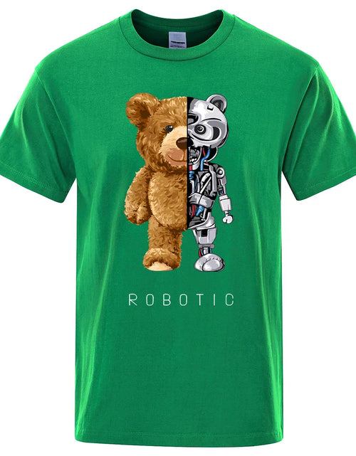Load image into Gallery viewer, Funny Ted Bear Robot Tshirt Robotic Bear Men Short Sleeve Fashion Casual Clothing Summer Cotton Tees Oversized Street T-Shirts
