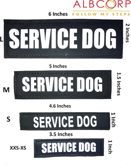 Load image into Gallery viewer, Reflective Service Dog Patches with Hook Backing for Service Animal Vests /Harnesses Small (4.6 X 1) Inch
