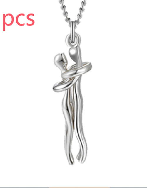 Load image into Gallery viewer, Love Hug Necklace Unisex Men Women Couple Jewelry Simple Temperament Clavicle Chain Valentines Day Lover Gift
