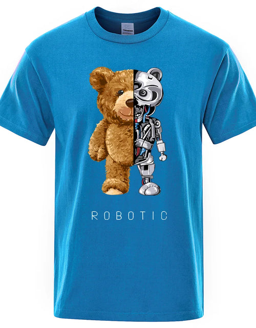 Load image into Gallery viewer, Funny Ted Bear Robot Tshirt Robotic Bear Men Short Sleeve Fashion Casual Clothing Summer Cotton Tees Oversized Street T-Shirts
