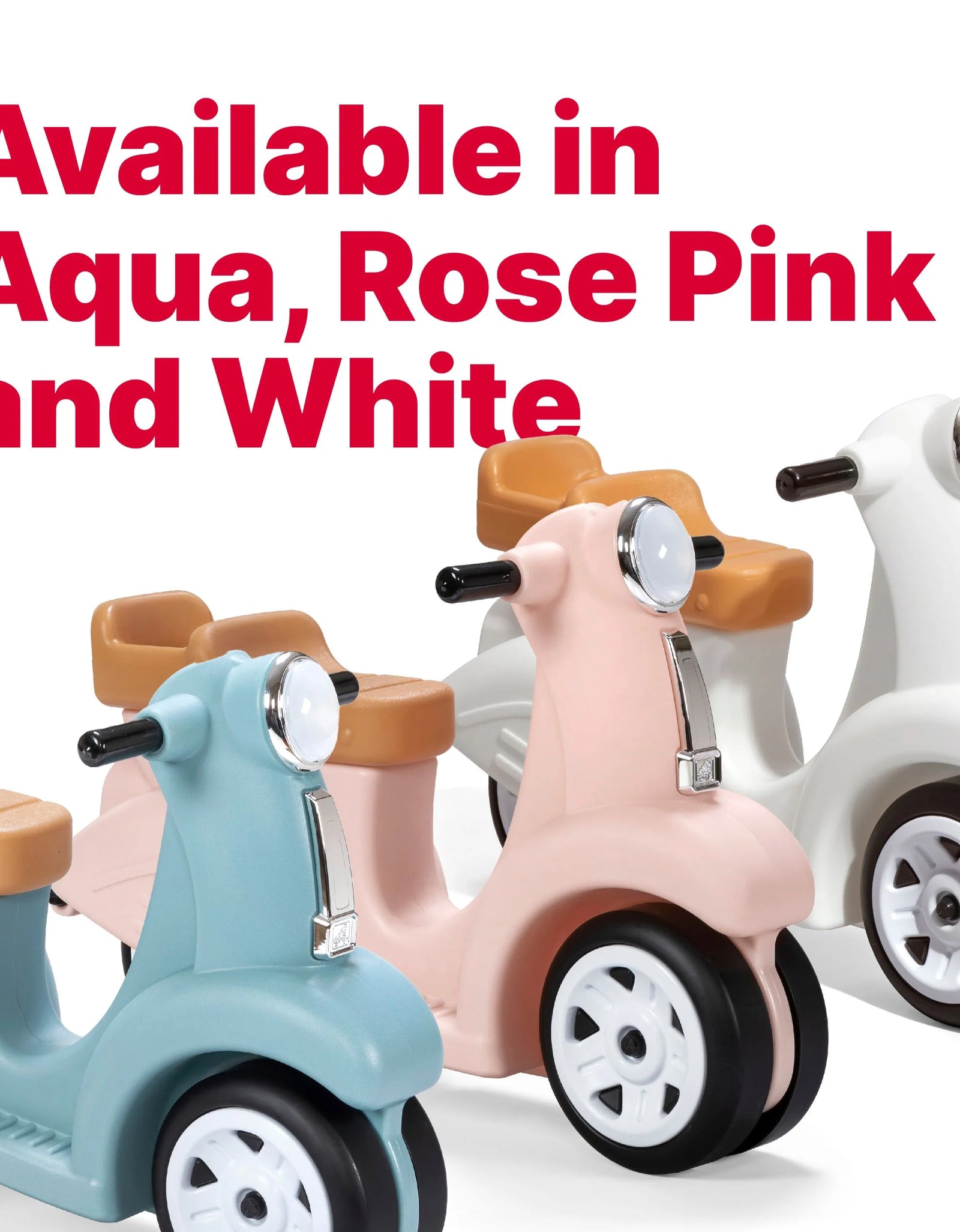 Ride along Aqua Scooter Plastic Toddler Foot-To-Floor Riding Toy for Ages 18M-4Y