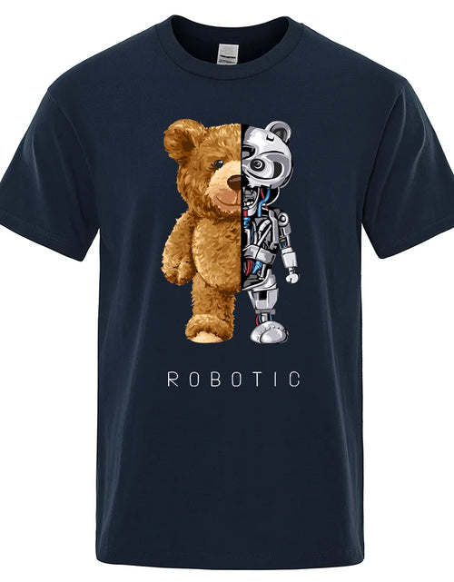 Load image into Gallery viewer, Funny Ted Bear Robot Tshirt Robotic Bear Men Short Sleeve Fashion Casual Clothing Summer Cotton Tees Oversized Street T-Shirts
