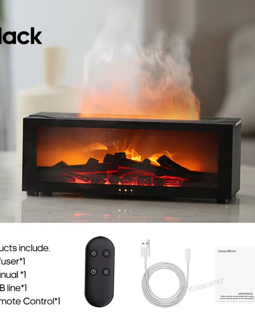 Load image into Gallery viewer, Creative Fireplace Aroma Diffuser Simulated Flame Humidifier Essential Oil Desktop Air Humidifier Mist Home Office Holiday Gift
