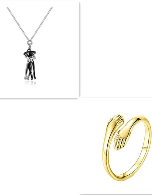 Load image into Gallery viewer, Love Hug Necklace Unisex Men Women Couple Jewelry Simple Temperament Clavicle Chain Valentines Day Lover Gift
