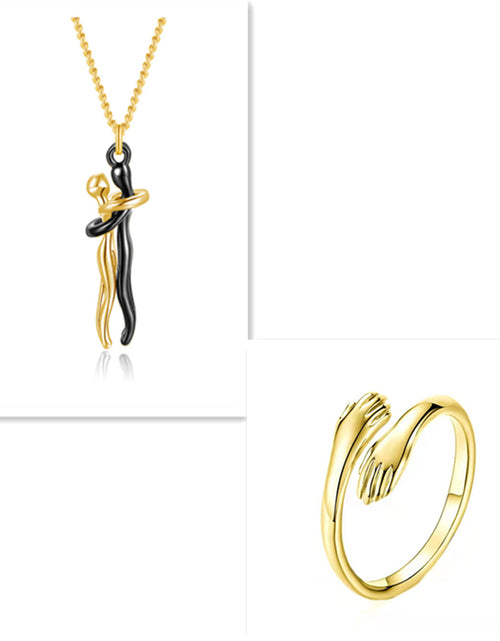 Load image into Gallery viewer, Love Hug Necklace Unisex Men Women Couple Jewelry Simple Temperament Clavicle Chain Valentines Day Lover Gift
