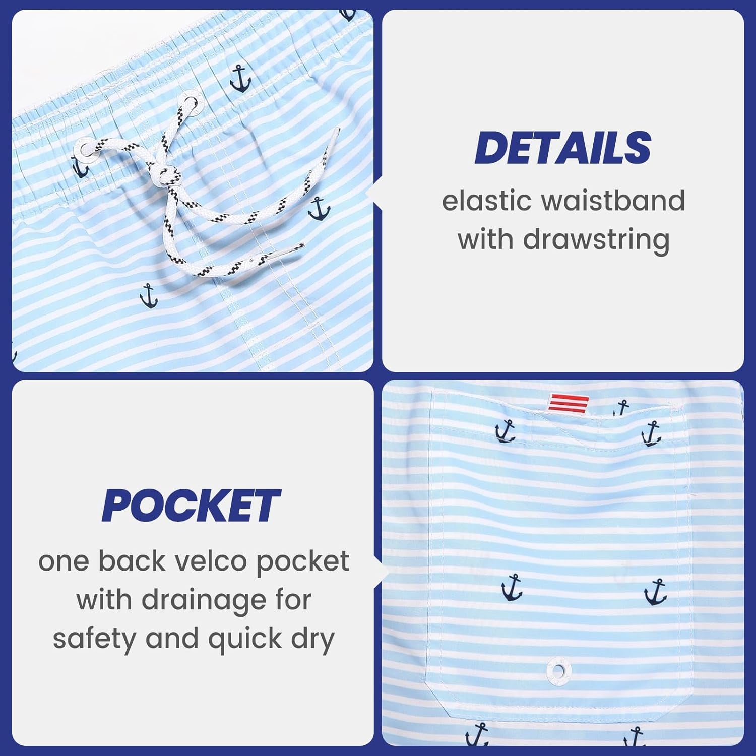 Mens Slim Fit Quick Dry Swim Shorts Swim Trunks Mens Bathing Suits with Mesh Lining