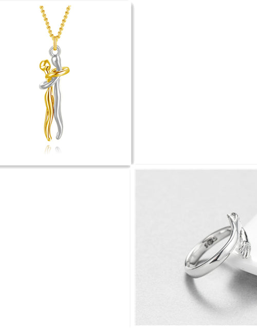 Load image into Gallery viewer, Love Hug Necklace Unisex Men Women Couple Jewelry Simple Temperament Clavicle Chain Valentines Day Lover Gift
