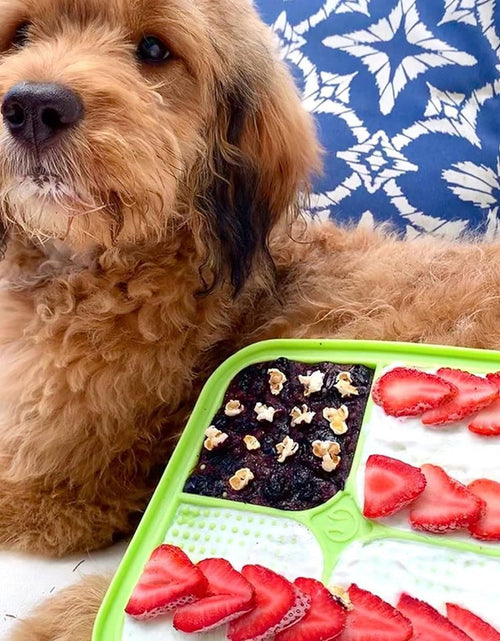 Load image into Gallery viewer, IQ Treat Lick Mat for Dogs, Dog Slow Feeder &amp; Cat Lick Mats | Great Alternative to Slow Feeder Dog Bowls &amp; Cat Slow Feeders | Perfect Dog Licking Mat, Cat Puzzle Feeder &amp; Dog Enrichment Toys
