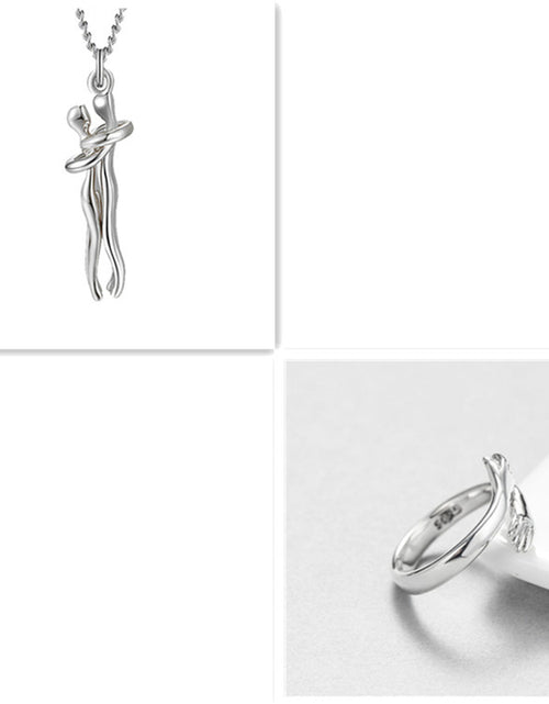 Load image into Gallery viewer, Love Hug Necklace Unisex Men Women Couple Jewelry Simple Temperament Clavicle Chain Valentines Day Lover Gift

