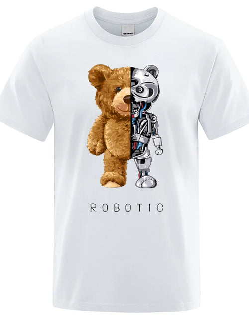 Load image into Gallery viewer, Funny Ted Bear Robot Tshirt Robotic Bear Men Short Sleeve Fashion Casual Clothing Summer Cotton Tees Oversized Street T-Shirts
